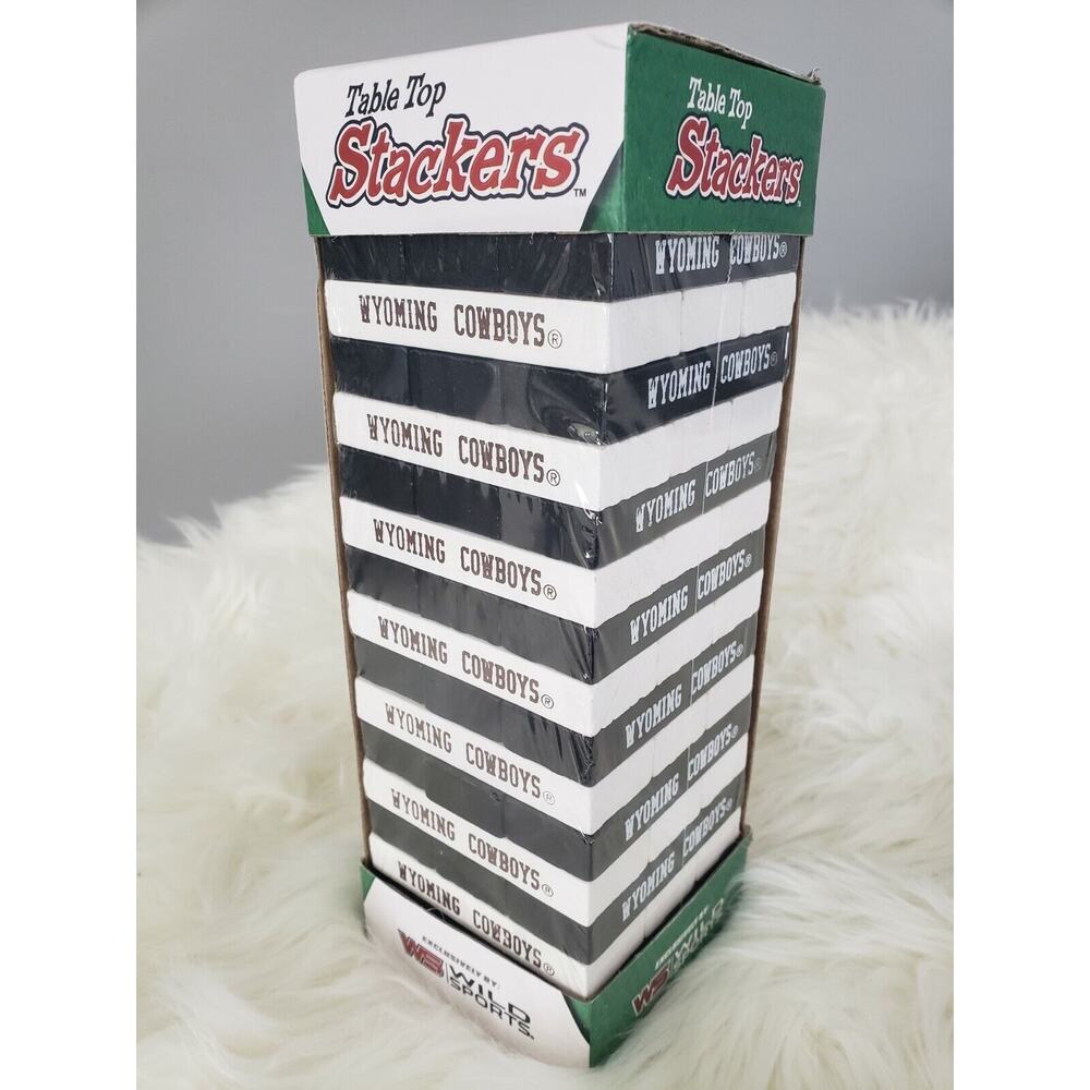 NEW Table Top Stacker Wyoming cowboys Wooden‎ Block Stacking boardgame mancave